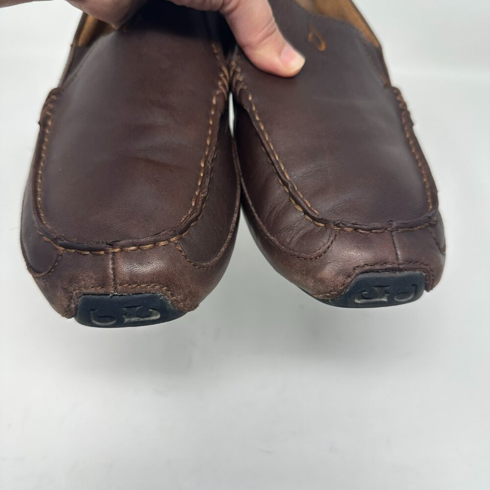 OLUKAI Moloa Men’s Size 10.5 Brown Leather Casual Loafers - Picture 9 of 14